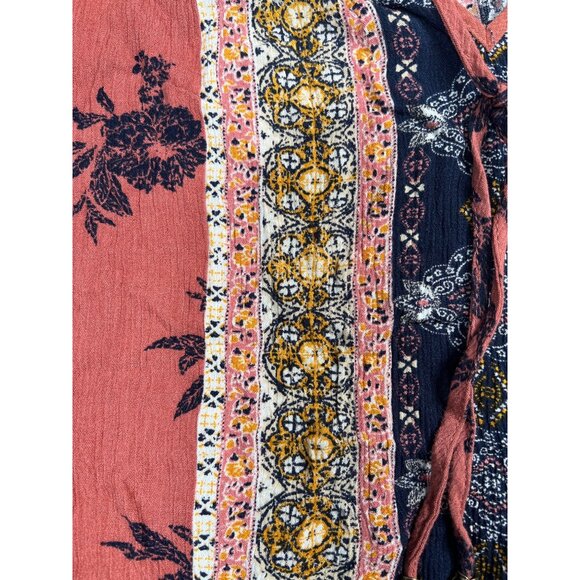 Mason & Belle Women's Boho Floral Print Blouse Long Sleeve Tassel Tie Large - Picture 3 of 7